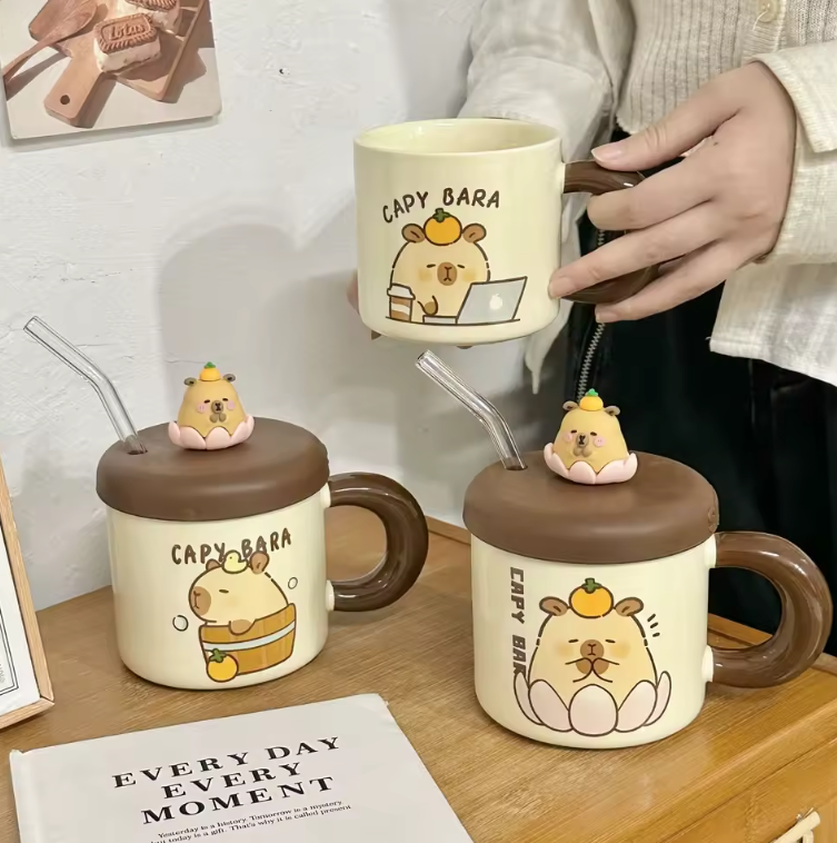 Capybara Ceramic Breakfast Mug