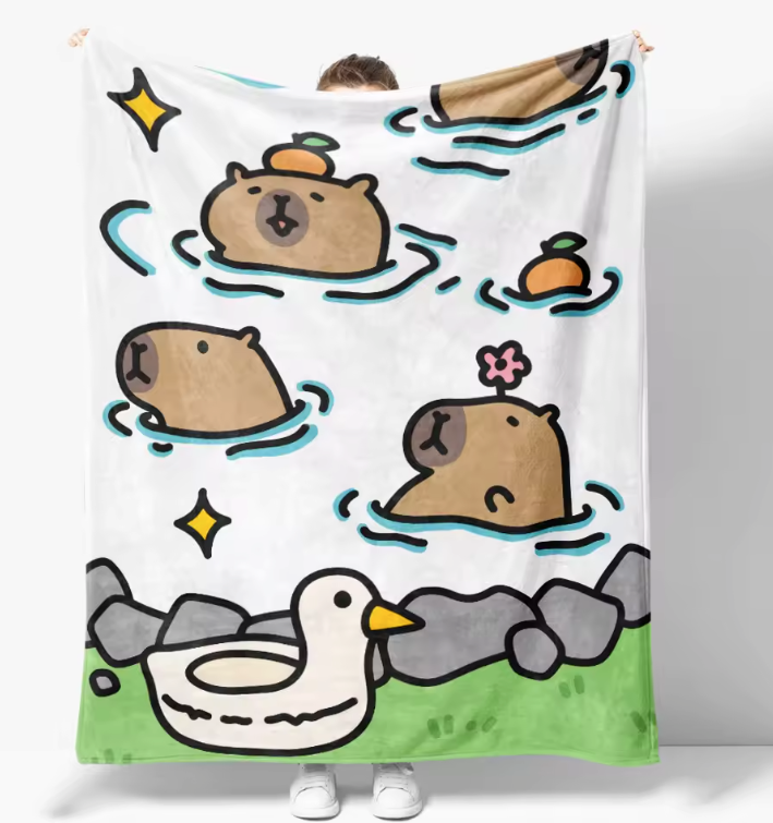 Capybara Flannel Blanket