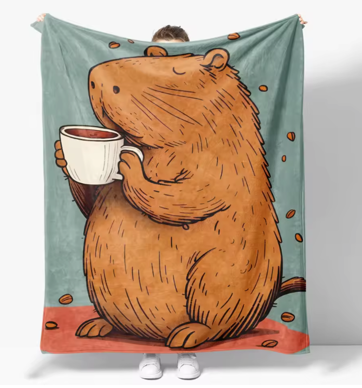 Capybara Flannel Blanket