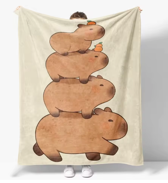Capybara Flannel Blanket